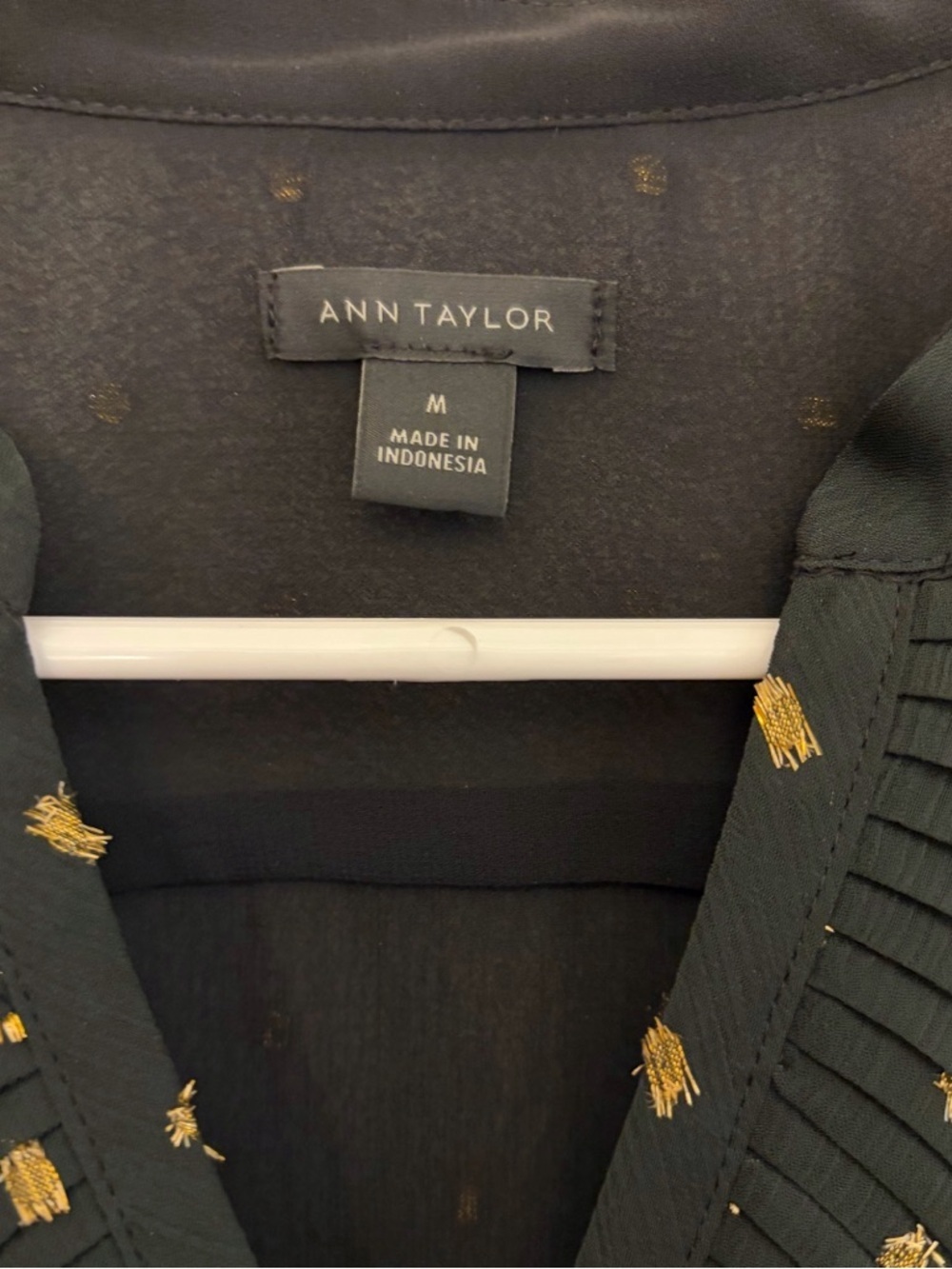Ann Taylor Black Ruffle V-Neck Blouse - Picture 2 of 5